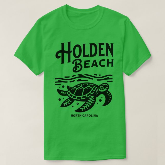 Camiseta Holden Beach North olina Sea Turtle 1 (Frente do Design)