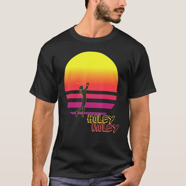 Camiseta Holey Moley Golf-Sunset Para Homens (Frente)