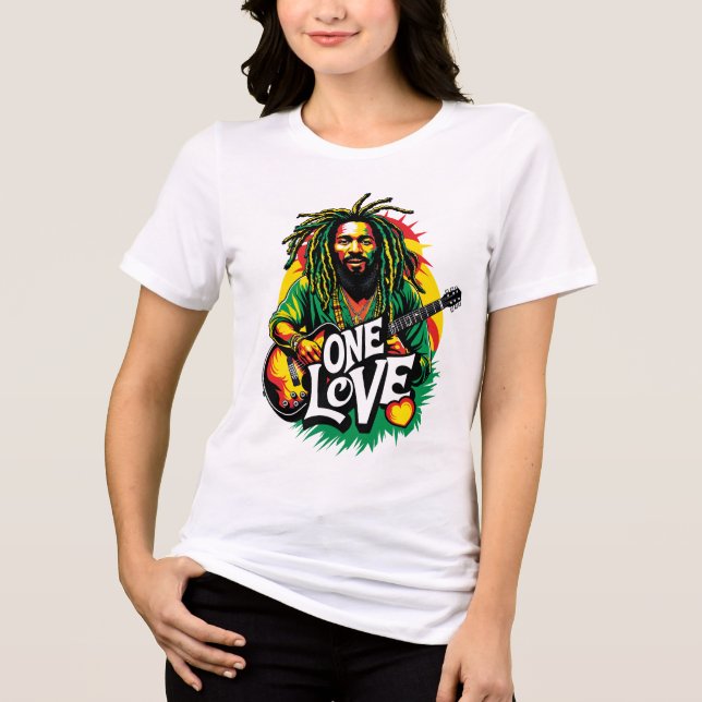 Camiseta holgada One Love el Rey del Reggae (Frente)