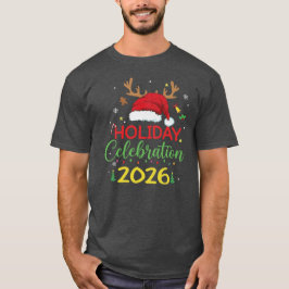 Camiseta Holiday 2026 Festive Reindeer Santa Magic