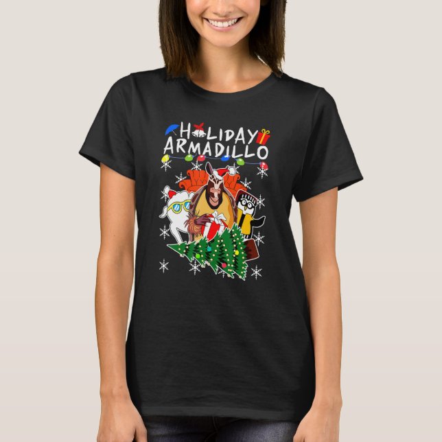 Camiseta Holiday Armadillo Animal Xmas (Frente)