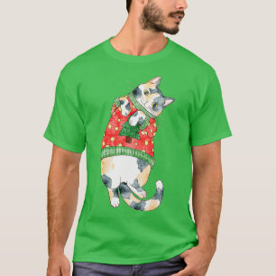 Camiseta Holiday Calico Cat