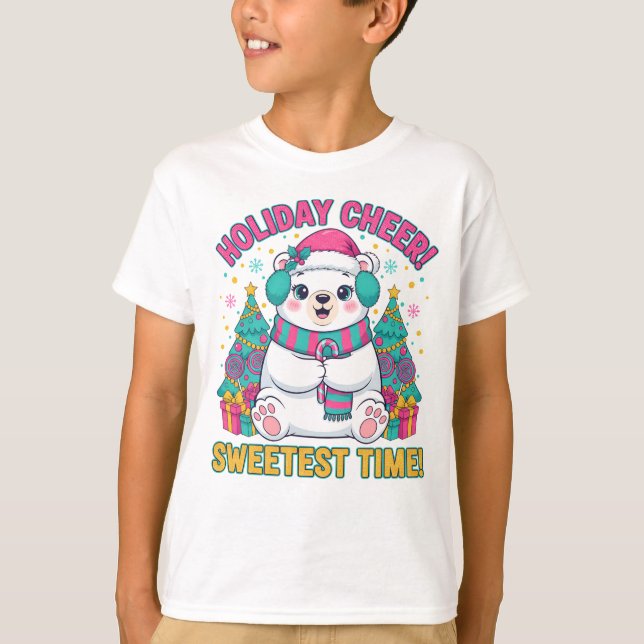 Camiseta Holiday Cheer Polar Bear T-Shirt – Sweetest Time (Frente)