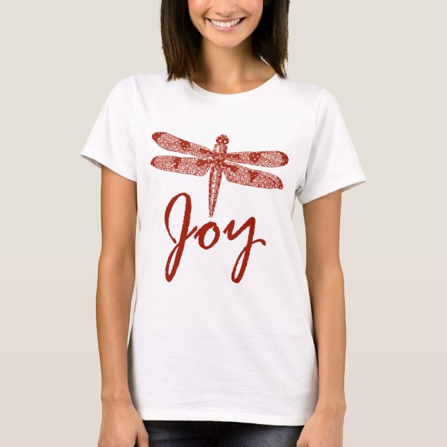 Camiseta Holiday Joy Dragonfly (Frente)