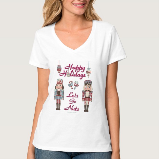 Camiseta Holiday Nutcracker deixa Loucos irem (Frente)