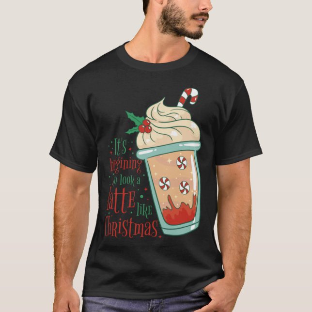 Camiseta Holiday Peppermint Candy Cane Coffee Graphic Tees (Frente)