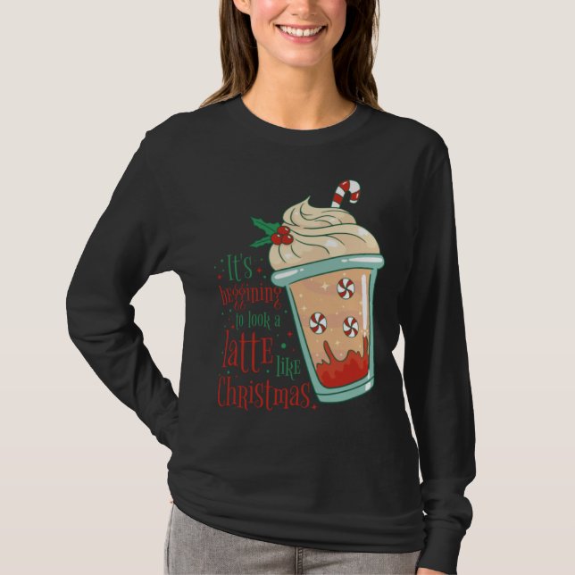 Camiseta Holiday Peppermint Candy Cane Coffee Graphic Tees (Frente)