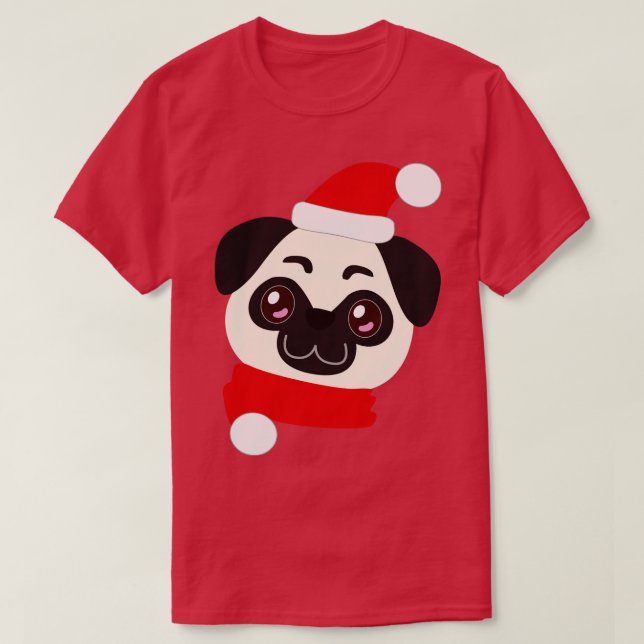 Camiseta Holiday Pug (Frente do Design)