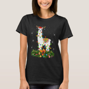 Camiseta Holiday Reindeer Hat Papais noeis Llama Natal