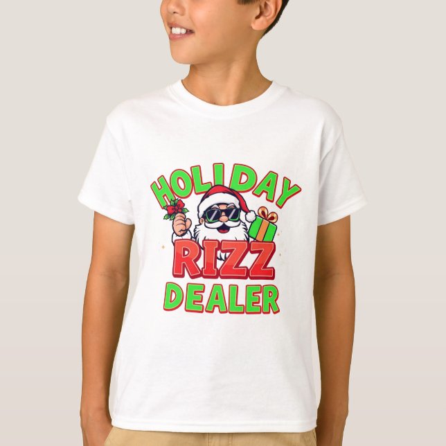 Camiseta Holiday Rizz Dealer gen alpha meme Christmas (Frente)