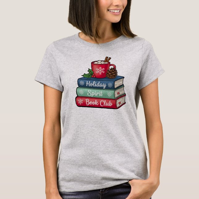 Camiseta Holiday Spirit Book Club T-Shirt | Book Lovers (Frente)