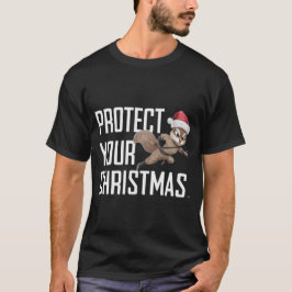 Camiseta Holiday Squirrel Ninja com Santa Hat