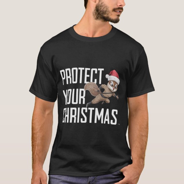 Camiseta Holiday Squirrel Ninja com Santa Hat (Frente)