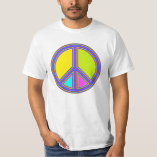 Camiseta holiES - sinal colorido PEACE + suas ideias