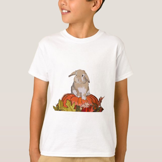 Camiseta Holland Lop em um T-Shirt Pumpkin (Frente)