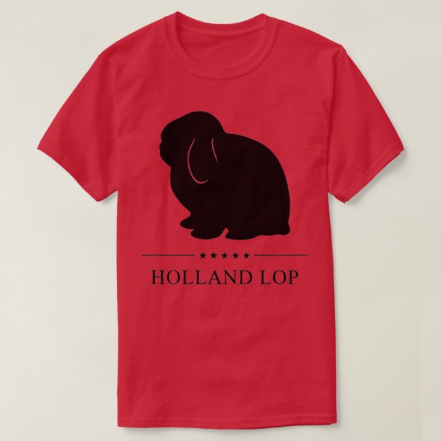 Camiseta Holland Lop Rabbit Black Silhouette (Frente do Design)