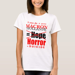 Camiseta Hollande + Macron = Horror - Lágrimas brancas
