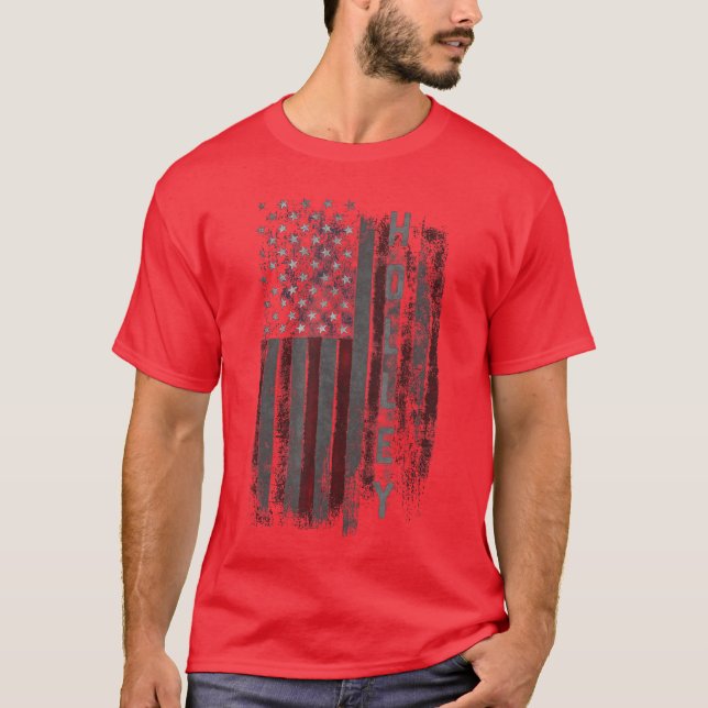 Camiseta Holley Family American Flag for Women Men friends (Frente)