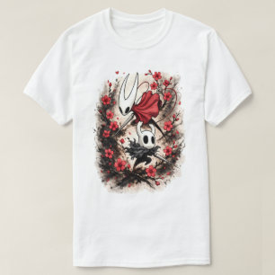 Camiseta Hollow Knight Hornet Flor de Cerejeira Arte de Jog
