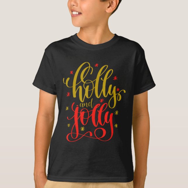 Camiseta Holly And Jolly Festive Christmas Holiday Pajama C (Frente)