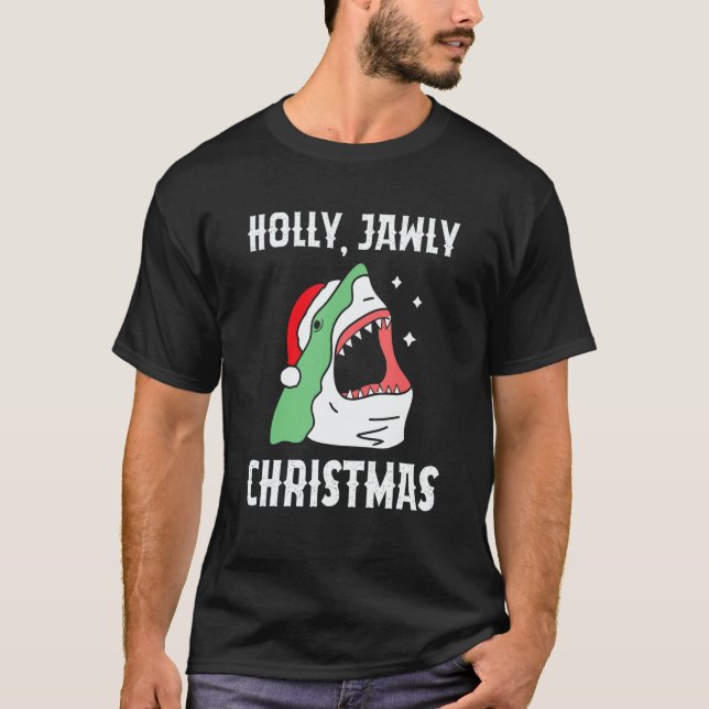 Camiseta Holly Jawly Christmas  Christmas In July Shark (Frente)