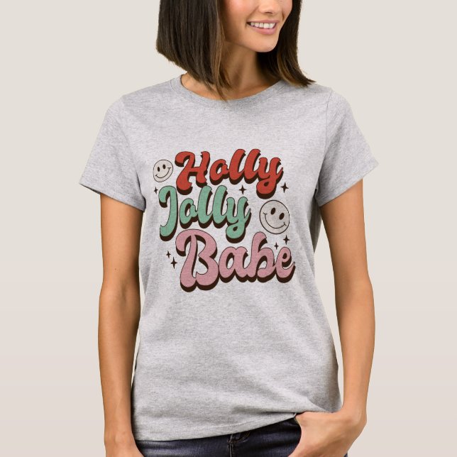 Camiseta Holly Jolly Babe Christmas (Frente)