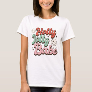 Camiseta Holly Jolly Babe Groovy Natal