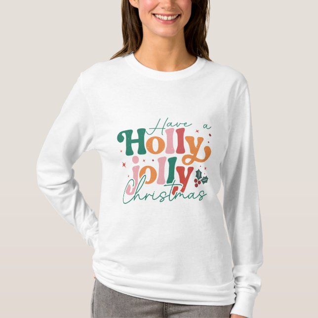 Camiseta Holly Jolly Christmas (Frente)