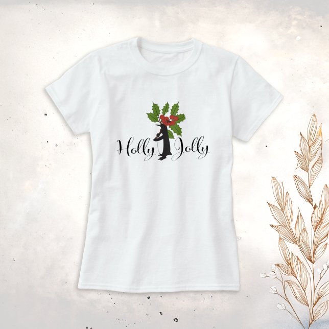 Camiseta Holly Jolly Cute Funny Penguin no Natal (Criador carregado)