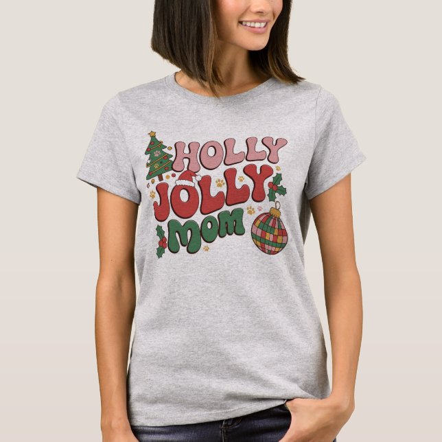 Camiseta Holly Jolly Dog Mãe Natal Pet Lover (Frente)