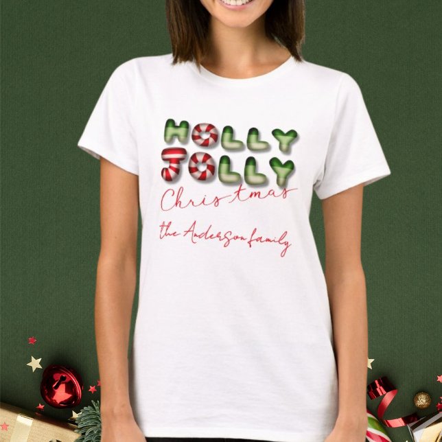 Camiseta Holly Jolly Natal - família de correspondência ópt (Criador carregado)