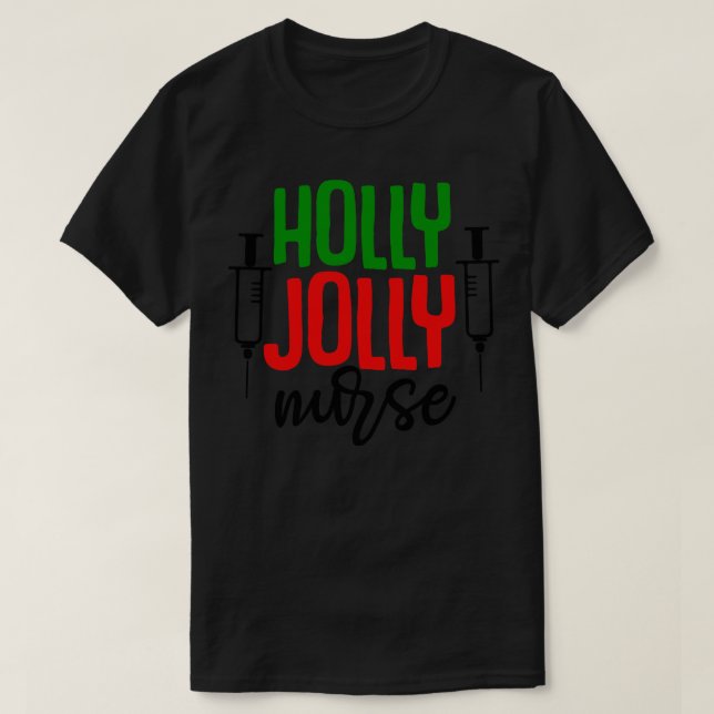 Camiseta Holly Jolly Nurse 2 (Frente do Design)
