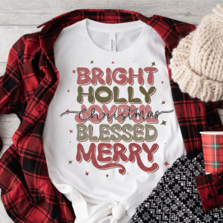 Camiseta Holly Jolly Retro Christmas T Shirt