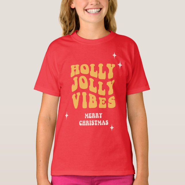 Camiseta Holly Jolly Vibes - Feliz Natal (Frente)