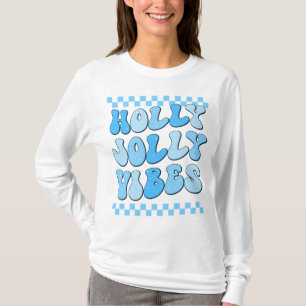 Camiseta Holly Jolly vibes, Retro Natal Long Sleeve
