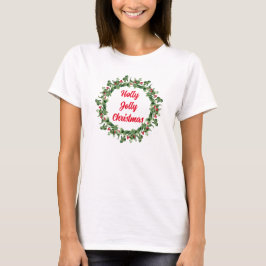 Camiseta Holly Red Berry Jolly Natal