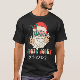 Camiseta Holly Retro Groovy Natal Jolly Vibes Papais noeis 