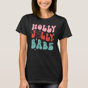 Camiseta Holly Xmas Jolly Baby Sorrindo Groovy Retro Christ