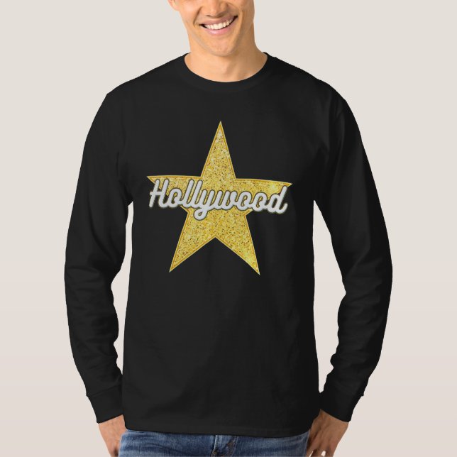 Camiseta Hollywood Bold Script Walk Of Fame Star (Frente)
