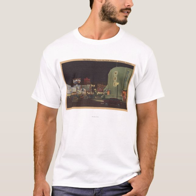 Camiseta Hollywood, CA - rua da videira do por do sol (Frente)