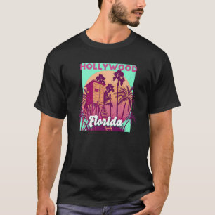 Camiseta Hollywood FL Flórida Vintage retro oceânico bea