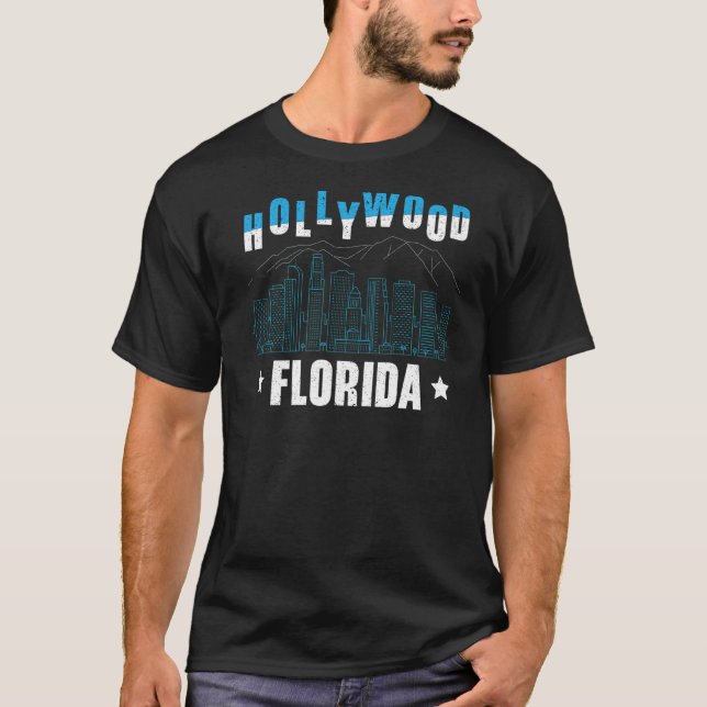 Camiseta Hollywood Florida American Vacs Viagem Tou (Frente)
