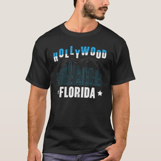 Camiseta Hollywood Florida American Vacs Viagem Tou (Frente)