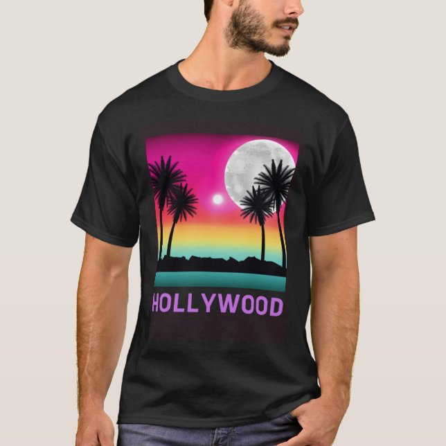 Camiseta Hollywood Florida Beach Retro Vacation Trip Matchi (Frente)
