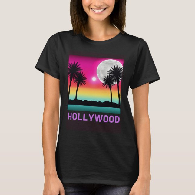 Camiseta Hollywood Florida Beach Retro Vacation Trip Matchi (Frente)