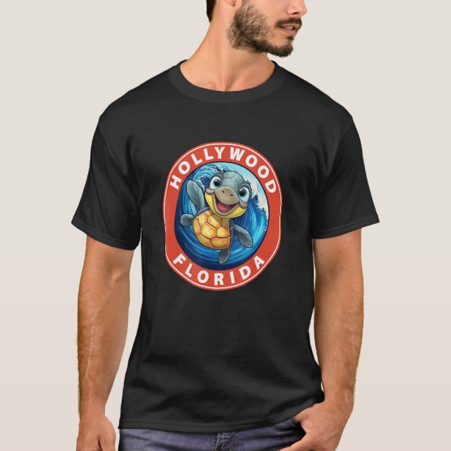 Camiseta Hollywood Florida Smiling Baby Sea Turtle Souvenir (Frente)