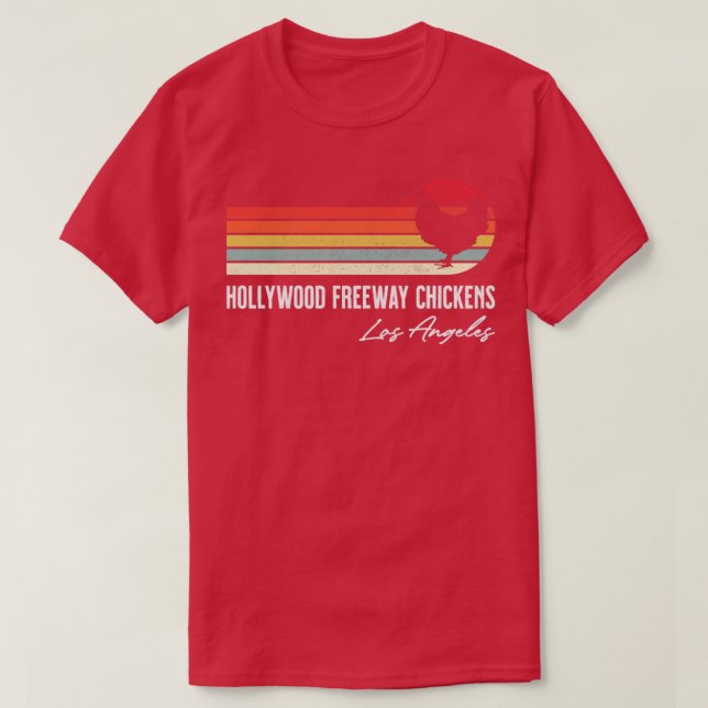 Camiseta Hollywood Freeway Chickens Los Angeles Retro Souve (Frente do Design)