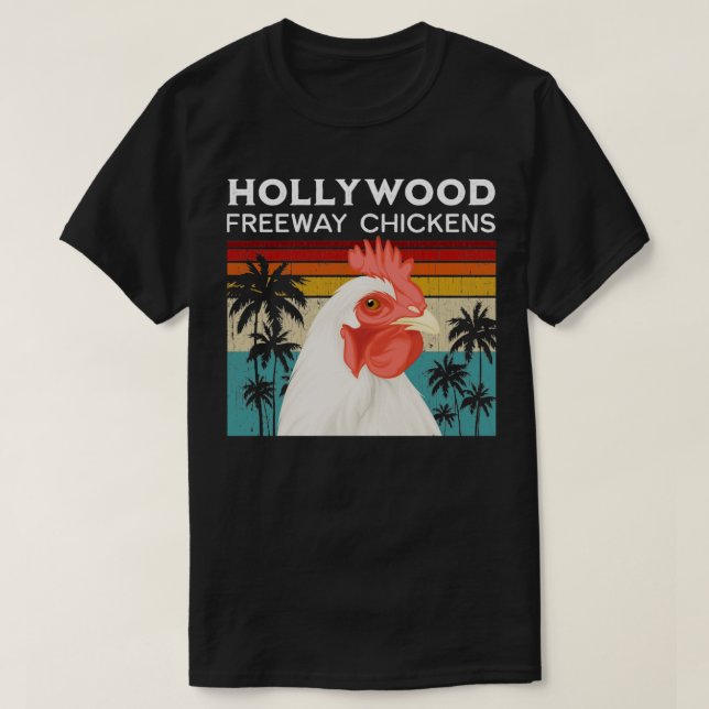 Camiseta Hollywood Freeway Chickens Não-Oficial City Bird A (Frente do Design)