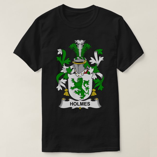 Camiseta Holmes Coat of Arms  Family Crest  (Frente do Design)