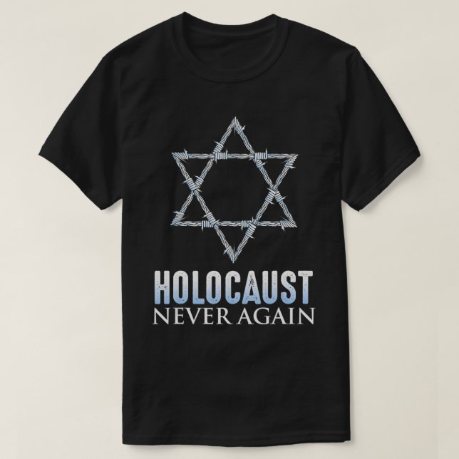 CAMISETA HOLOCAUST REMEMBRANCE DAY NUNCA STAR DE DAVID AGAI (Frente do Design)